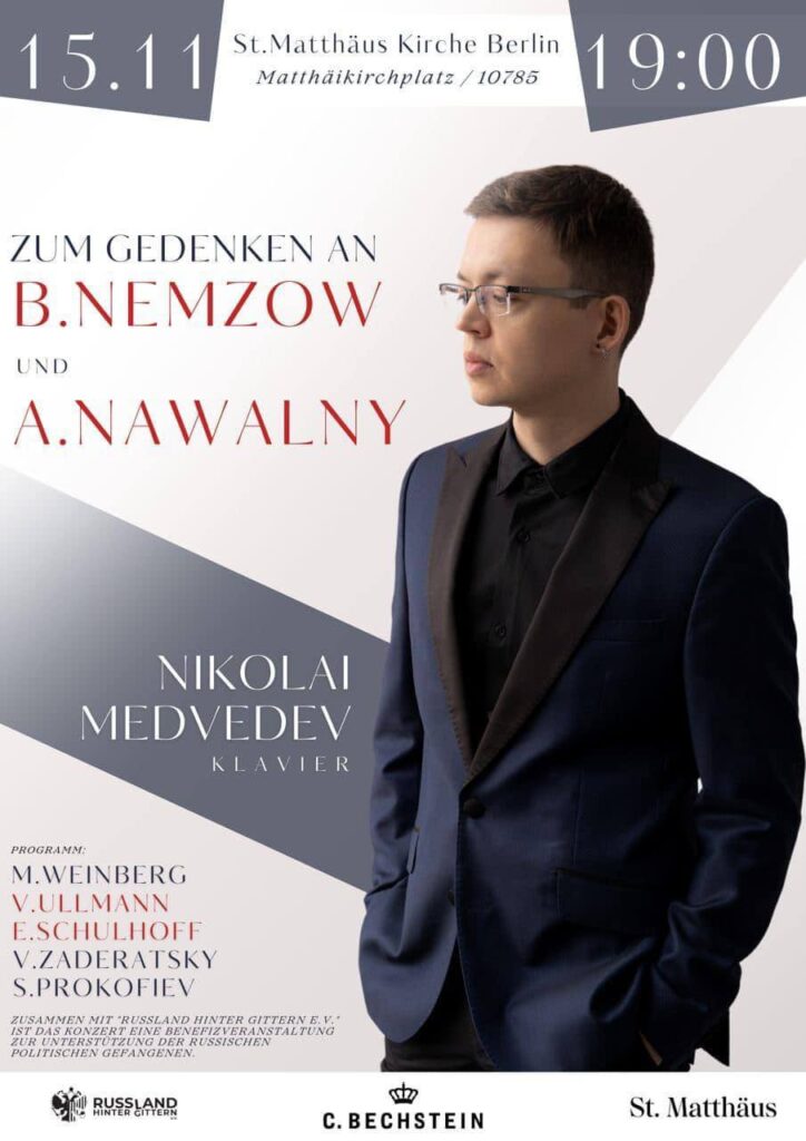 Spendenaktion und Einladung zum Klavierabend zum Gedenken an B. Nemzow und A. Nawalny am 15.11.2024